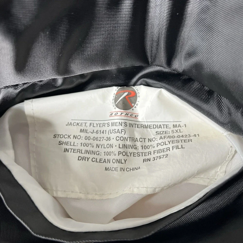 Rothco Jacket Men Size 5XL MA-1 Flight Zip Up Military Discoloration